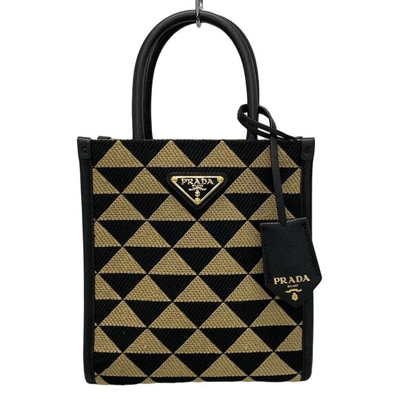 PRADA Prada Symbol Embroidered Fabric Mini Bag Tote Bag 1BA355 - Picture 1 of 16